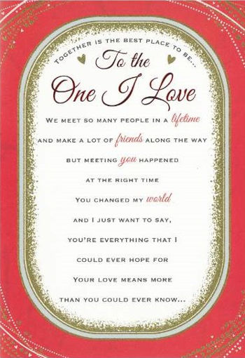 Picture of TO THE ONE I LOVE CARD